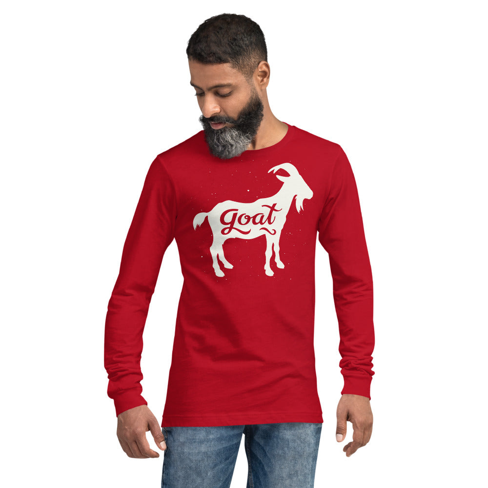 GOAT White Unisex Long Sleeve Tee - LeMack 