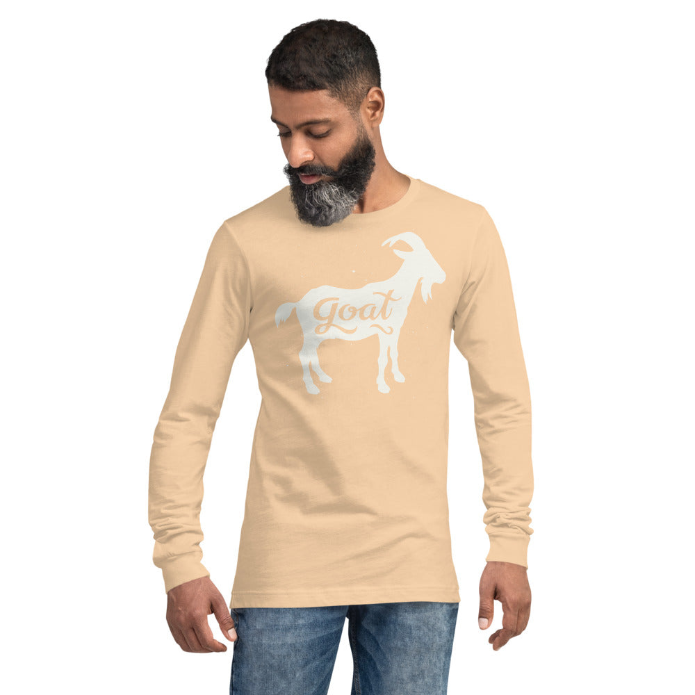 GOAT White Unisex Long Sleeve Tee - LeMack 