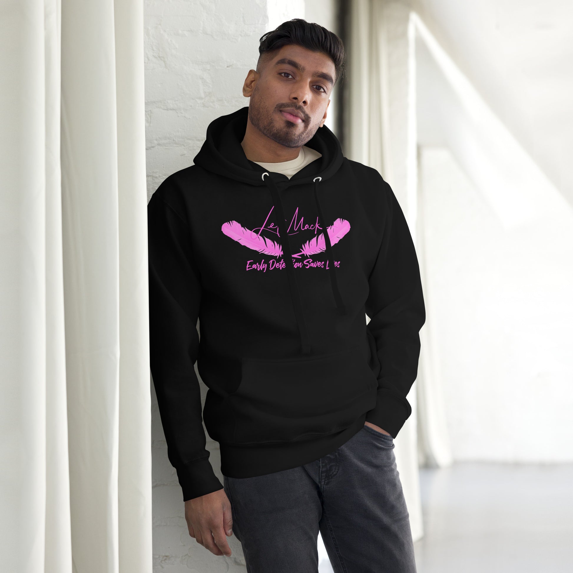 Early Detection Pink Lettered Unisex Hoodie - LeMack 