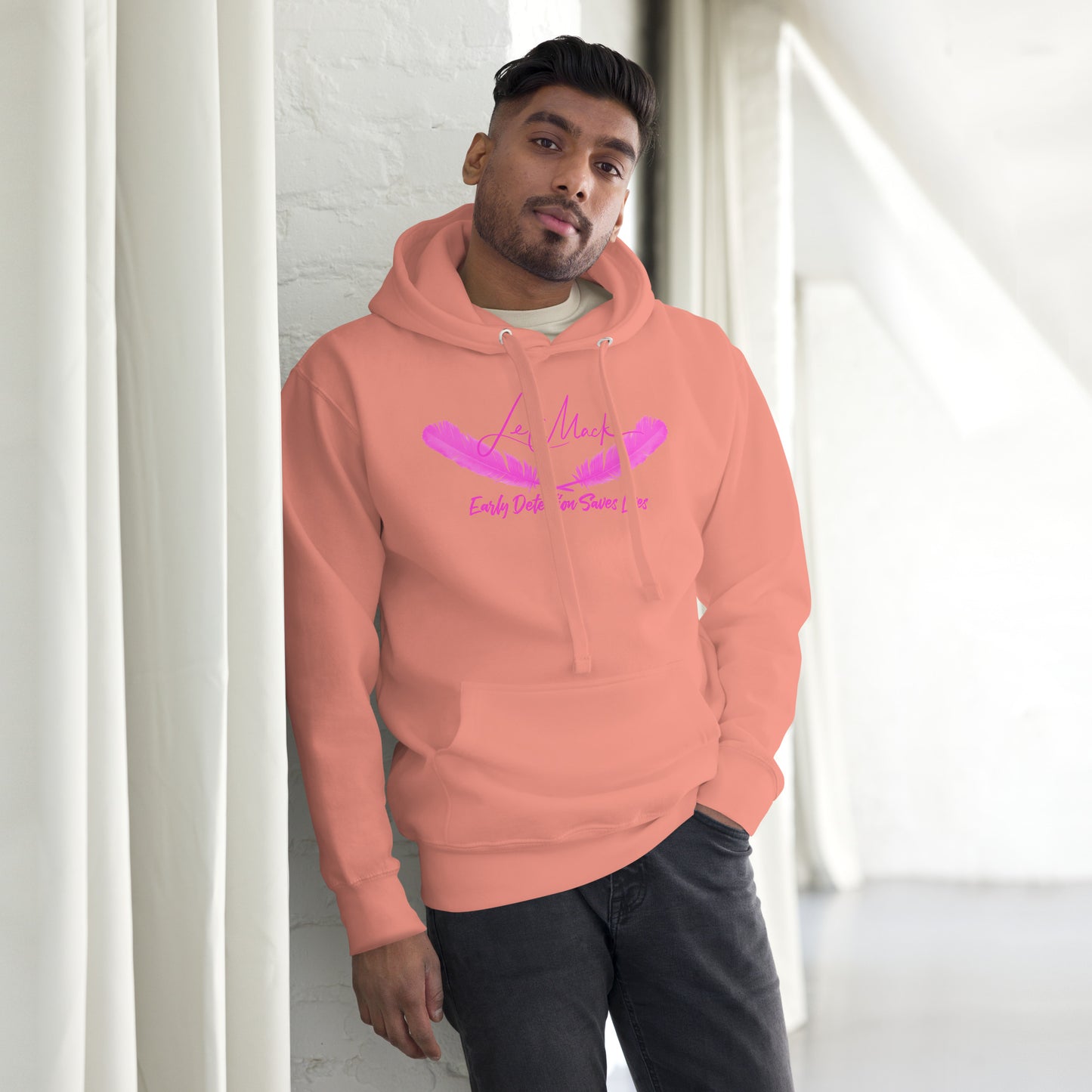 Early Detection Pink Lettered Unisex Hoodie - LeMack 