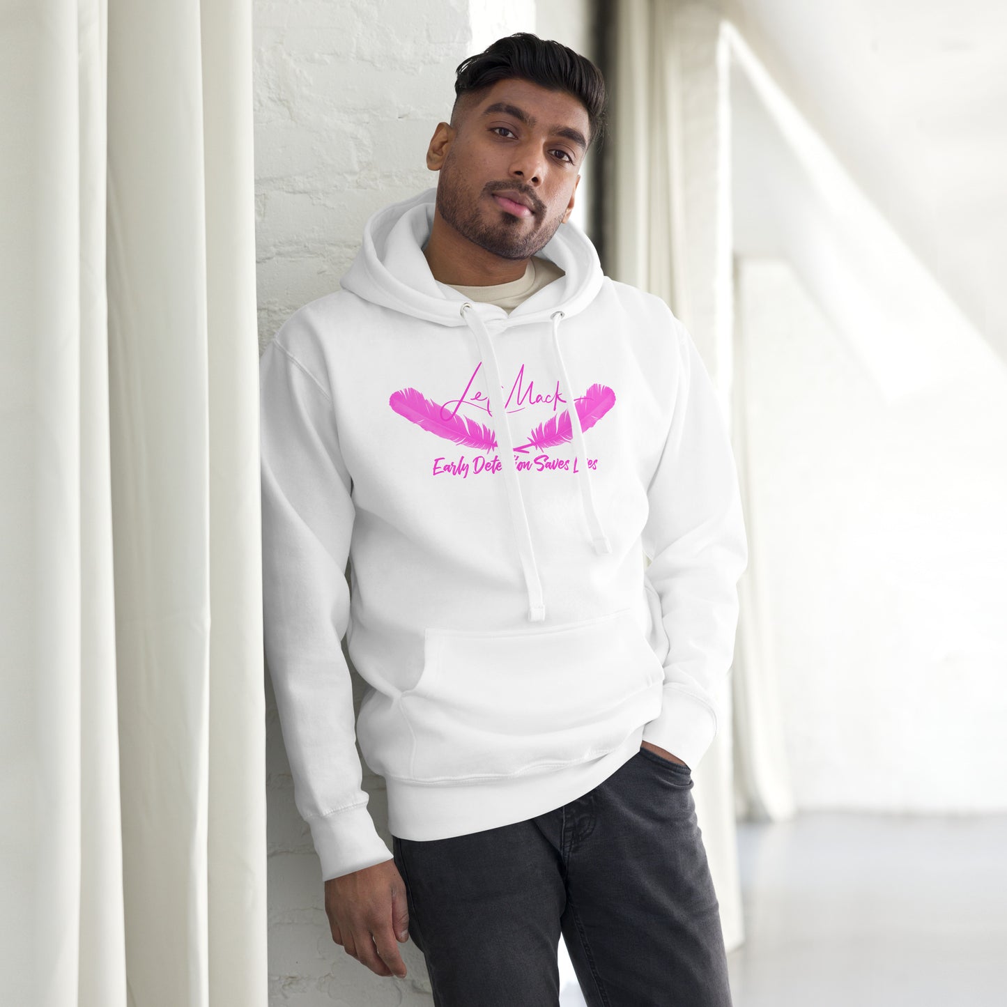 Early Detection Pink Lettered Unisex Hoodie - LeMack 