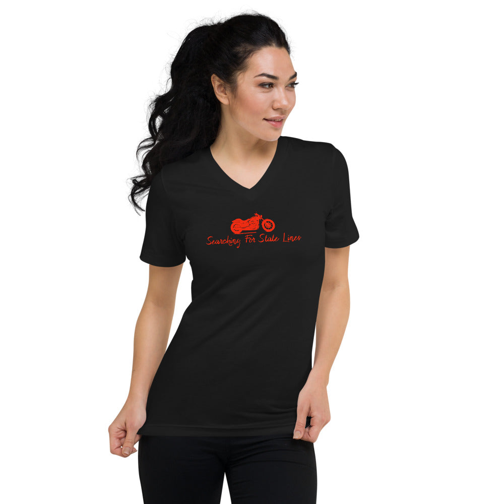 Searching for Statelines Unisex Short Sleeve V-Neck T-Shirt - LeMack 