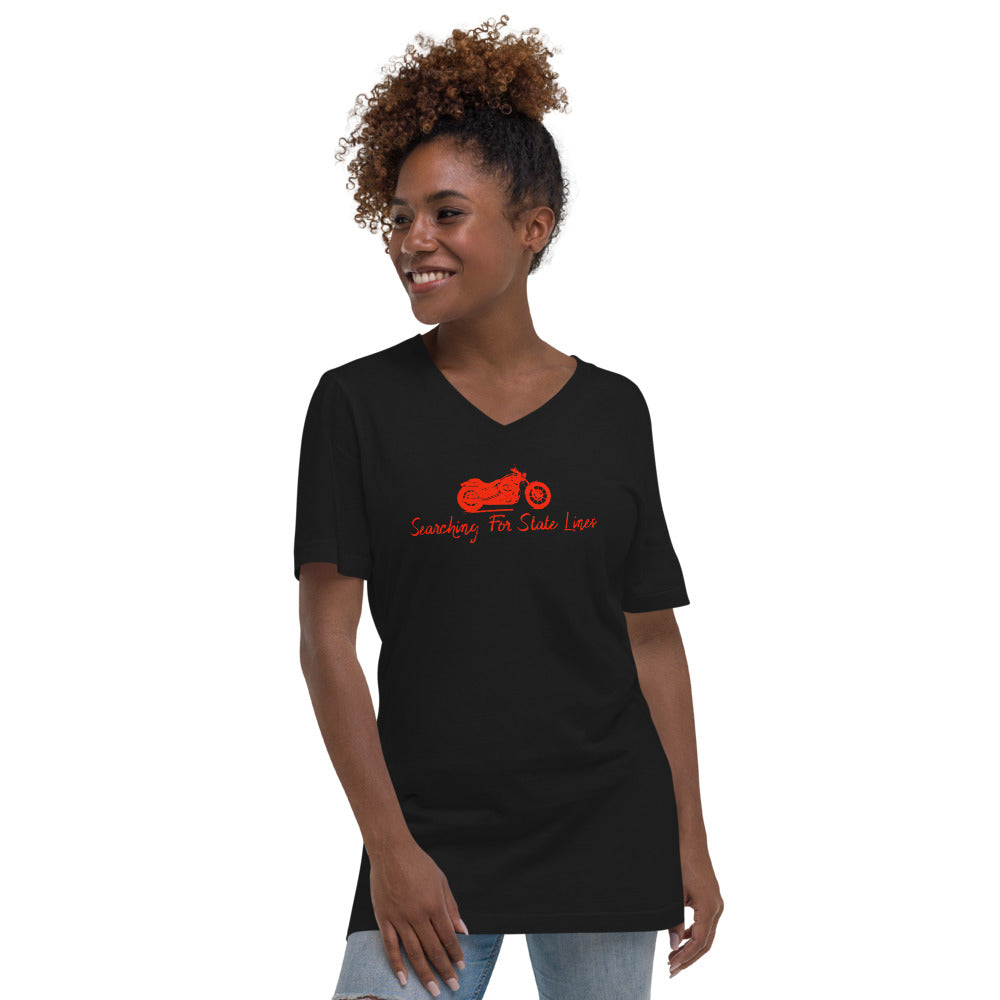 Searching for Statelines Unisex Short Sleeve V-Neck T-Shirt - LeMack 