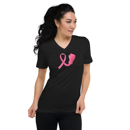 Beat Cancer Unisex Short Sleeve V-Neck T-Shirt - LeMack 