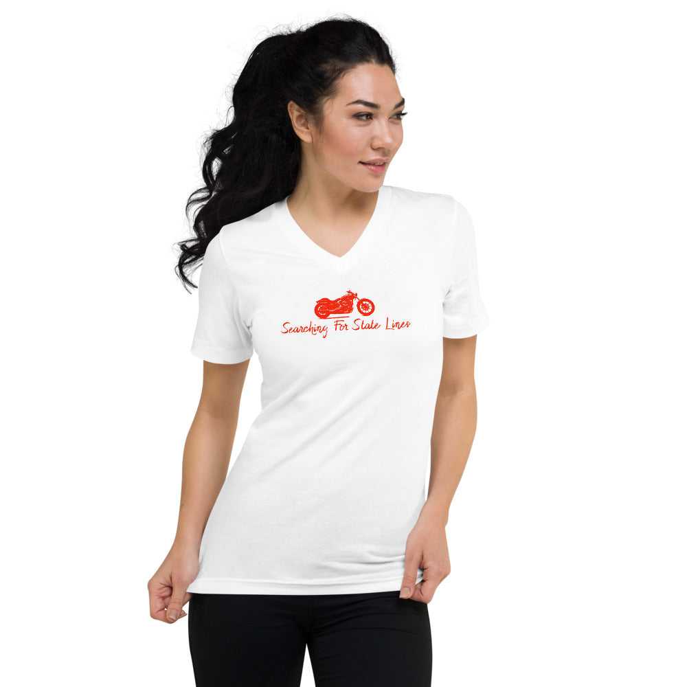 Searching for Statelines Unisex Short Sleeve V-Neck T-Shirt - LeMack 