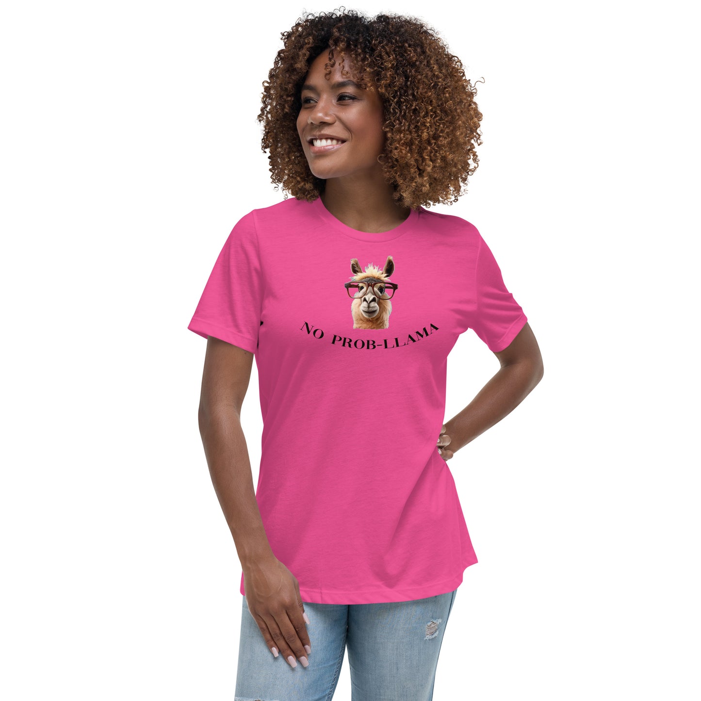 NO Prob LLAMA Women's Relaxed T-Shirt - LeMack 