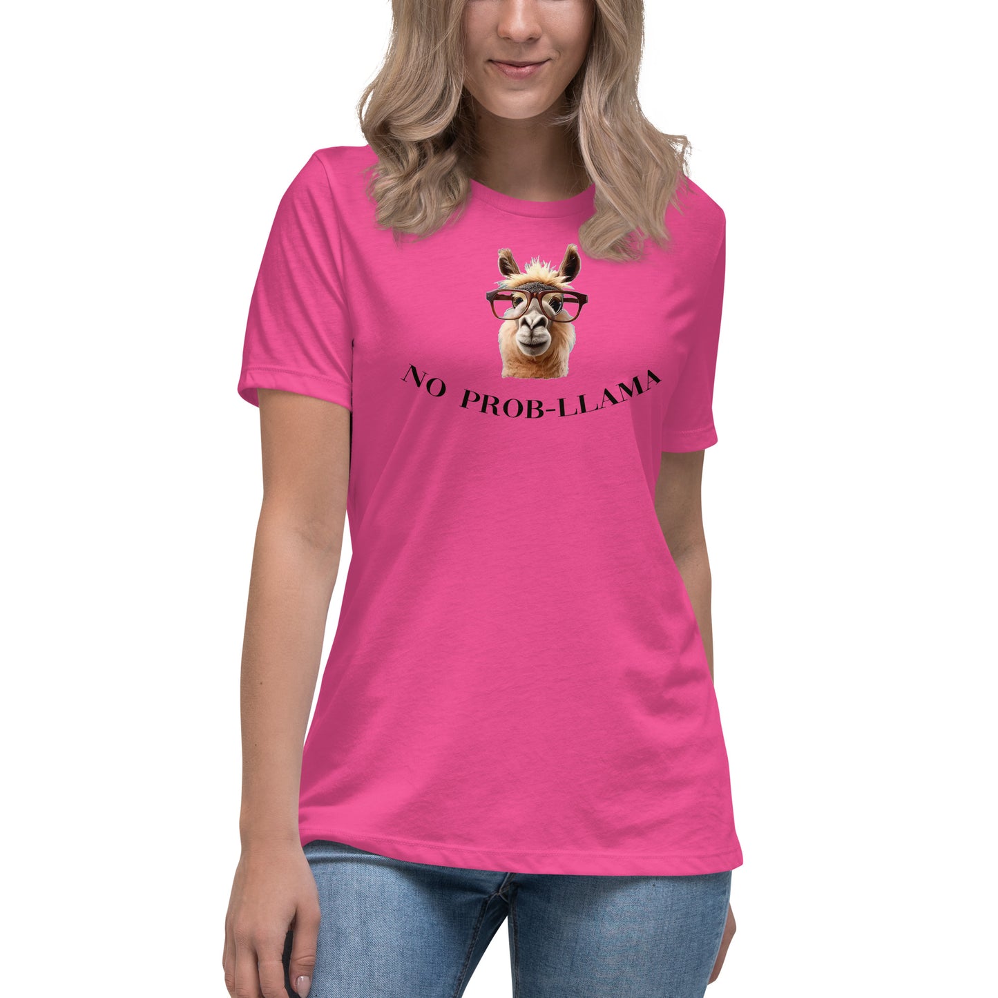 NO Prob LLAMA Women's Relaxed T-Shirt - LeMack 