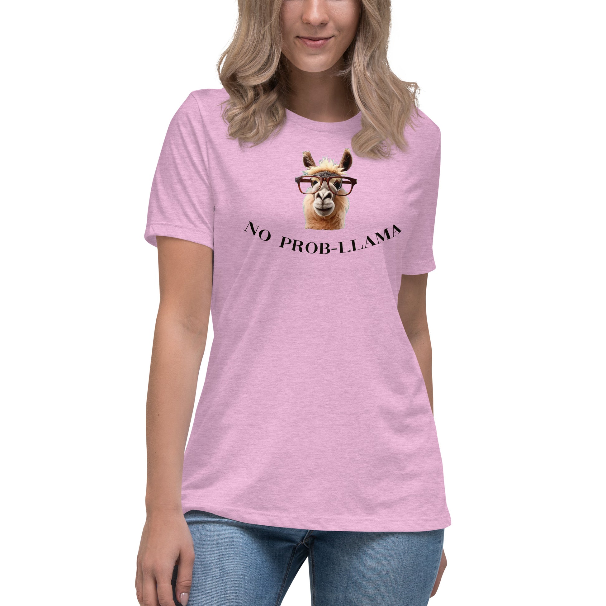 NO Prob LLAMA Women's Relaxed T-Shirt - LeMack 