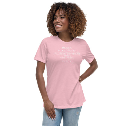 Black Mixed with Women's Relaxed T-Shirt - LeMack 