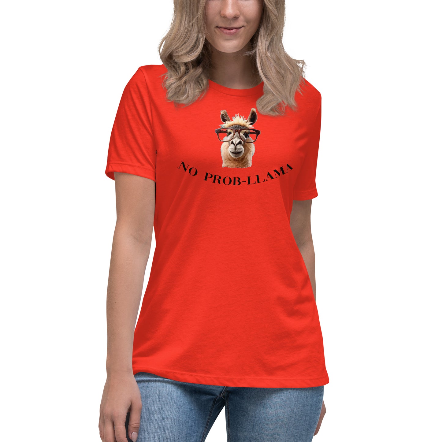 NO Prob LLAMA Women's Relaxed T-Shirt - LeMack 